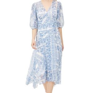 Calvin Klein Bandana Print Bishop Sleeve Dress